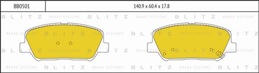 Blitz BB0501 - Brake Pad Set, disc brake autospares.lv