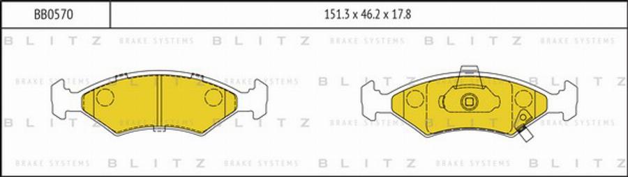 Blitz BB0570 - Brake Pad Set, disc brake autospares.lv