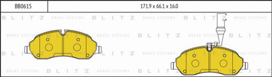 Blitz BB0615 - Brake Pad Set, disc brake autospares.lv