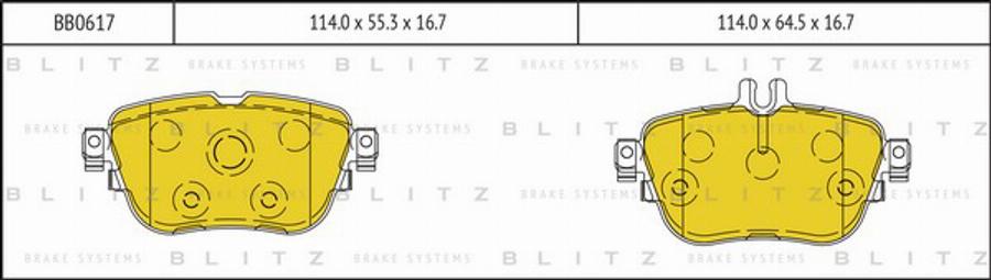 Blitz BB0617 - Brake Pad Set, disc brake autospares.lv