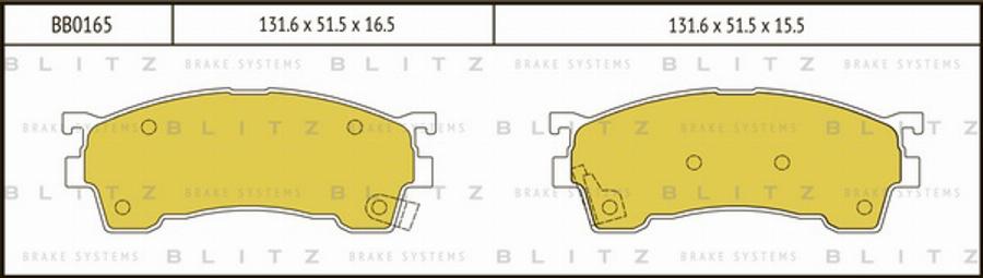 Blitz BB0165 - Brake Pad Set, disc brake autospares.lv