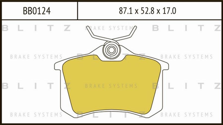 Blitz BB0124 - Brake Pad Set, disc brake autospares.lv