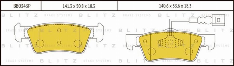 Blitz BB0343P - Brake Pad Set, disc brake autospares.lv