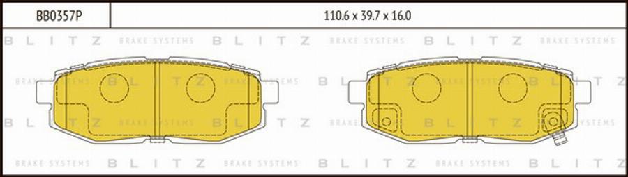 Blitz BB0357P - Brake Pad Set, disc brake autospares.lv