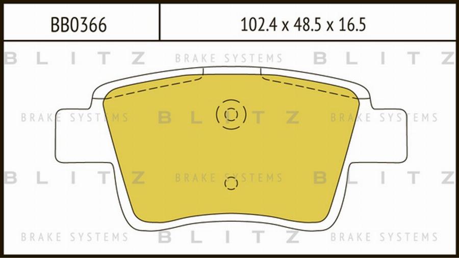 Blitz BB0366 - Brake Pad Set, disc brake autospares.lv