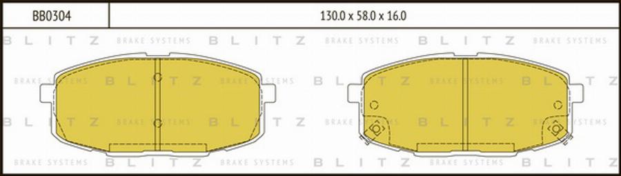 Blitz BB0304 - Brake Pad Set, disc brake autospares.lv