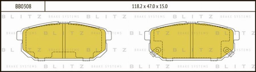 Blitz BB0308 - Brake Pad Set, disc brake autospares.lv