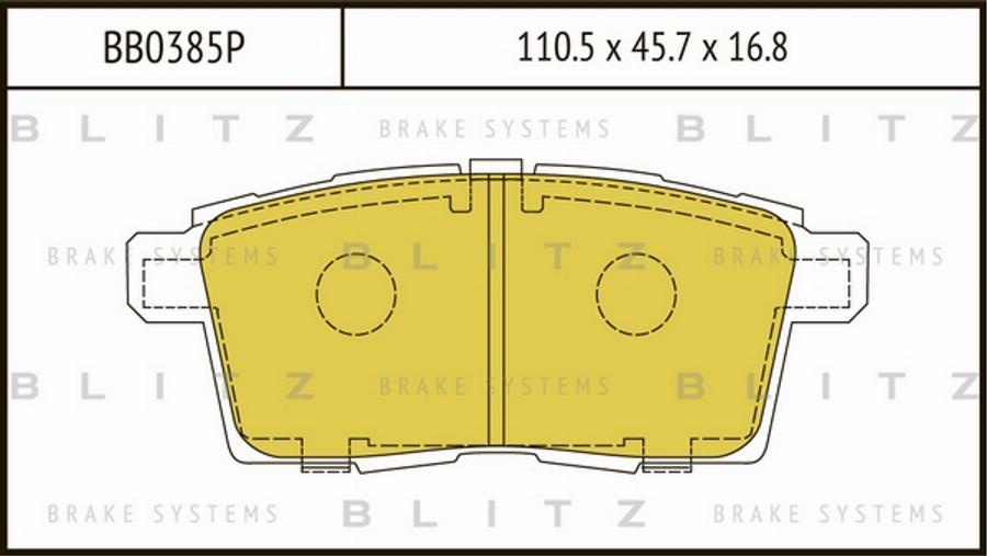 Blitz BB0385P - Brake Pad Set, disc brake autospares.lv