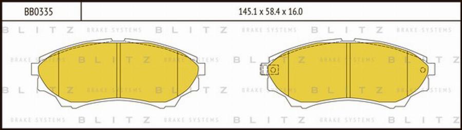 Blitz BB0335 - Brake Pad Set, disc brake autospares.lv