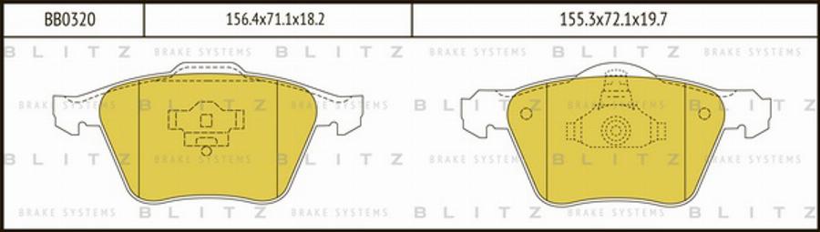 Blitz BB0320 - Brake Pad Set, disc brake autospares.lv