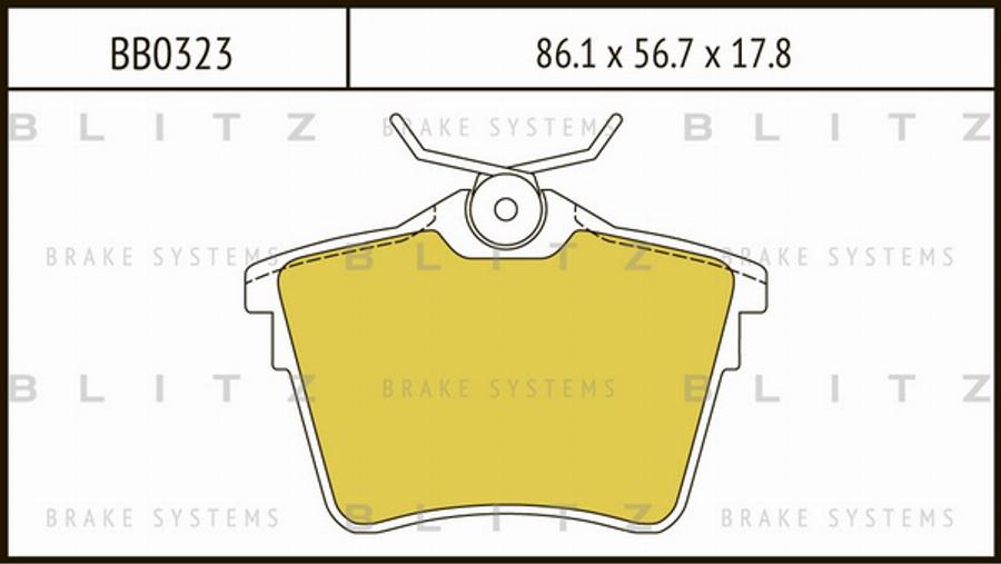 Blitz BB0323 - Brake Pad Set, disc brake autospares.lv