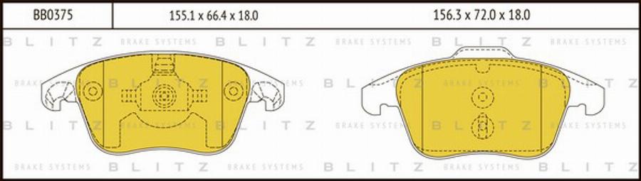 Blitz BB0375 - Brake Pad Set, disc brake autospares.lv