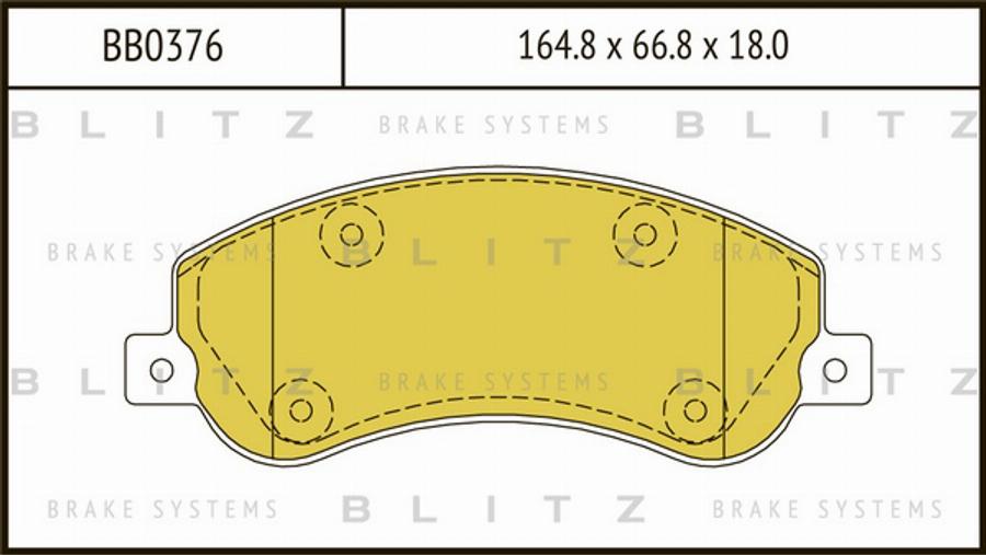 Blitz BB0376 - Brake Pad Set, disc brake autospares.lv