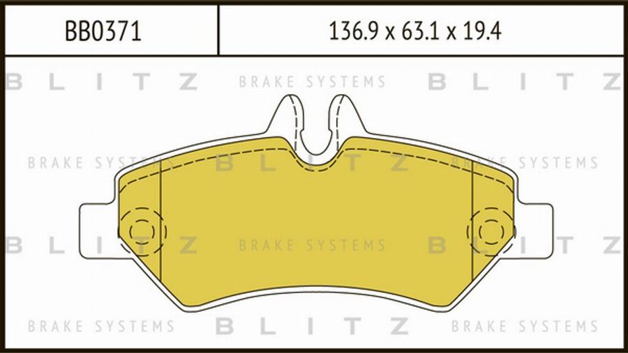 Blitz BB0371 - Brake Pad Set, disc brake autospares.lv