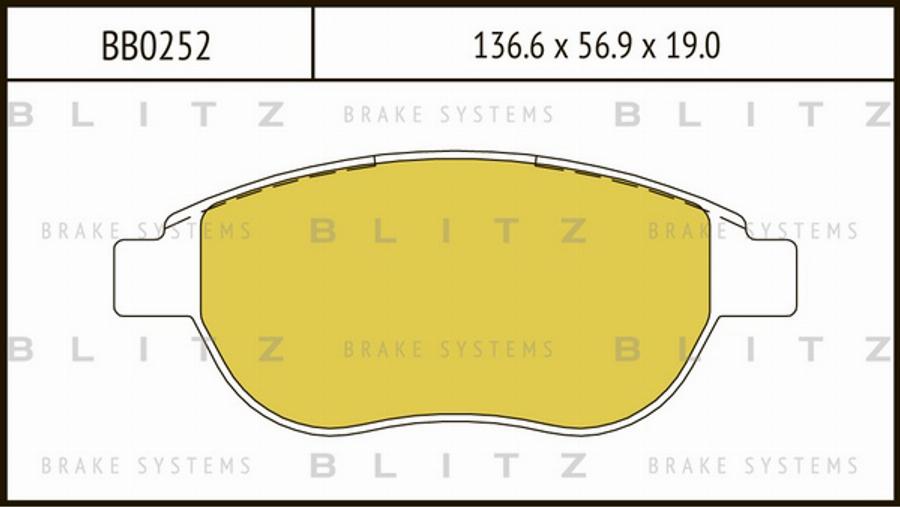 Blitz BB0252 - Brake Pad Set, disc brake autospares.lv