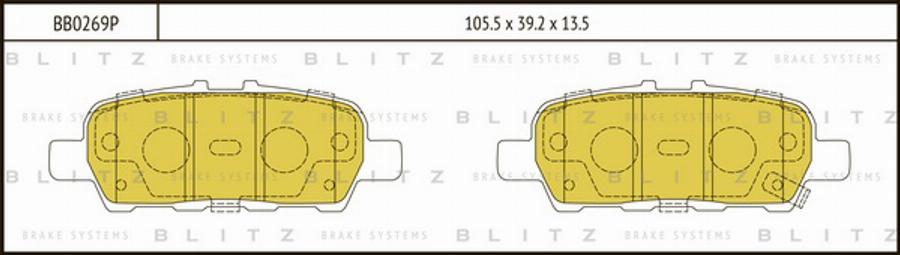 Blitz BB0269P - Brake Pad Set, disc brake autospares.lv