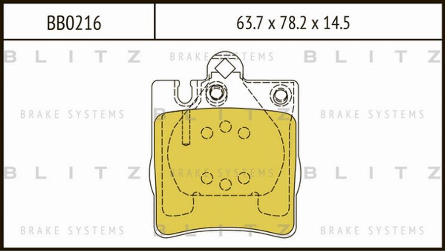 Blitz BB0216 - Brake Pad Set, disc brake autospares.lv