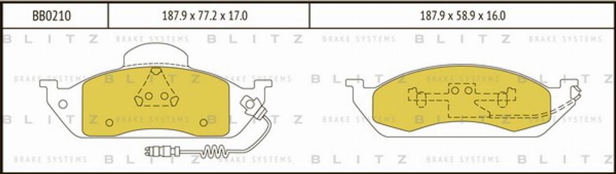 Blitz BB0210 - Cable, parking brake autospares.lv