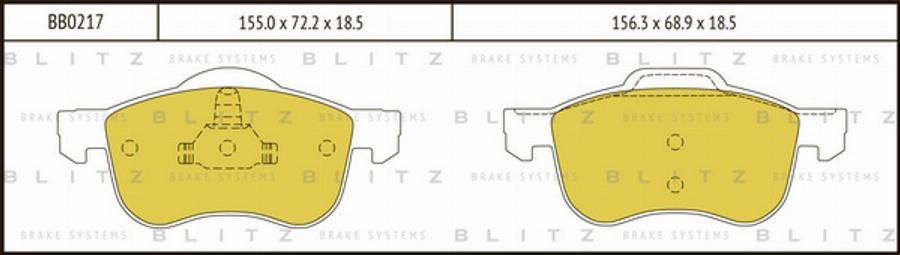 Blitz BB0217 - Brake Pad Set, disc brake autospares.lv