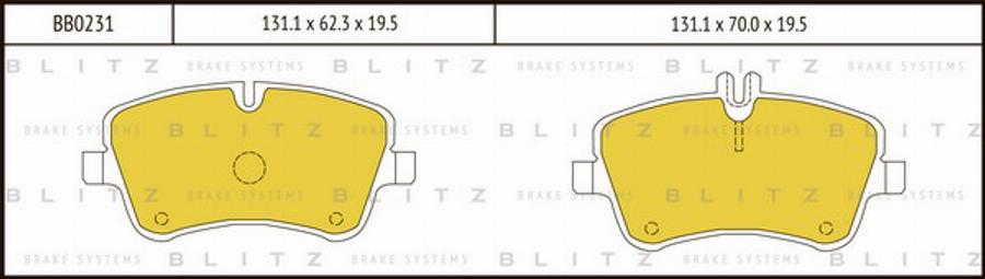 Blitz BB0231 - Brake Pad Set, disc brake autospares.lv