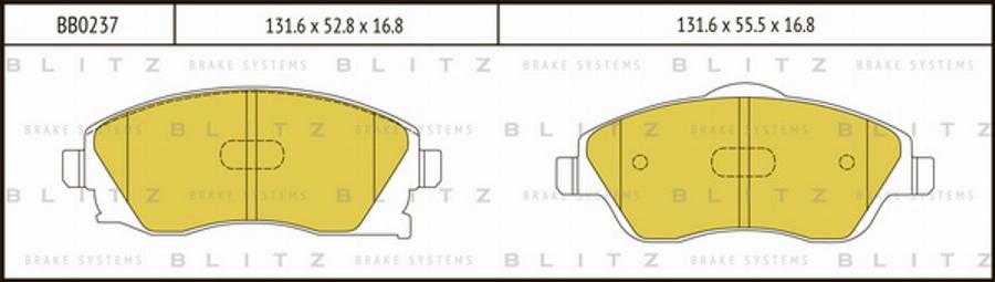 Blitz BB0237 - Brake Pad Set, disc brake autospares.lv