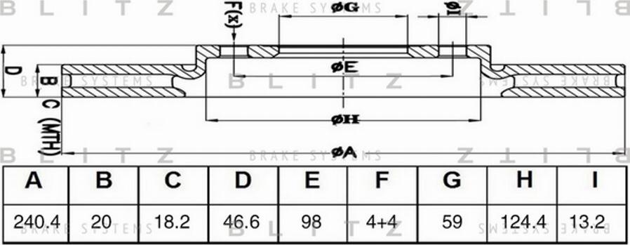 Blitz BS0465 - Brake Disc autospares.lv