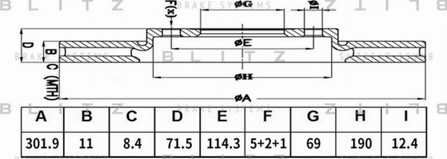 Blitz BS0508 - Brake Disc autospares.lv