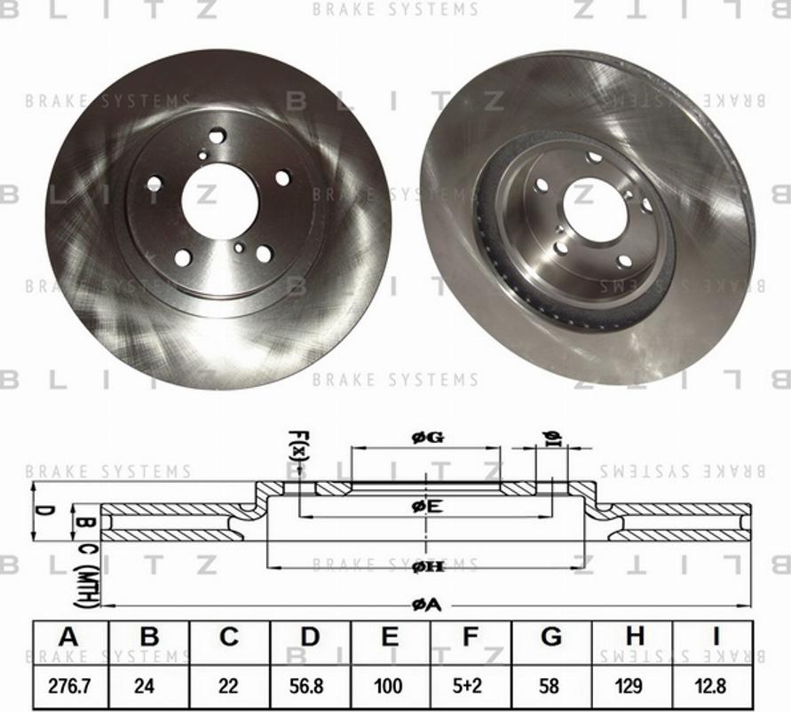 Blitz BS0196 - Brake Disc autospares.lv