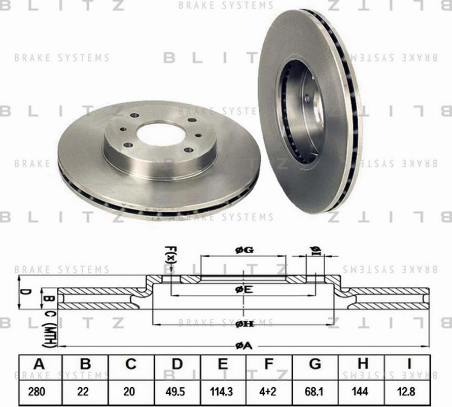 Blitz BS0142 - Brake Disc autospares.lv