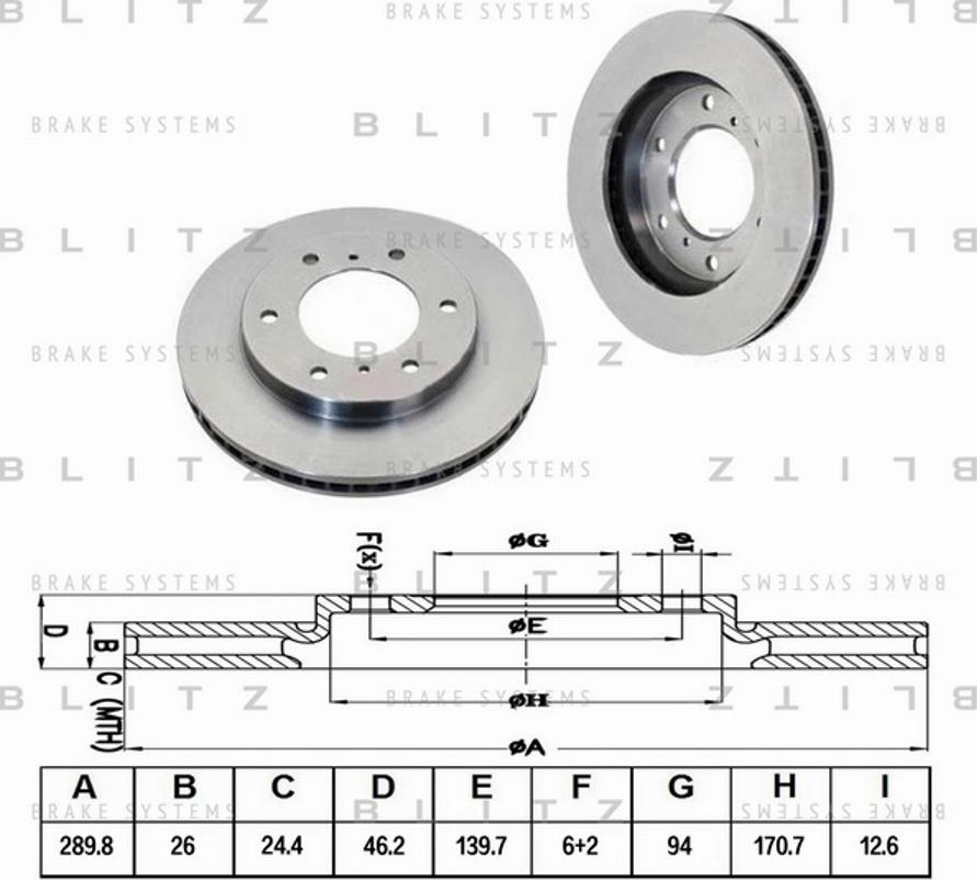 Blitz BS0169 - Brake Disc autospares.lv