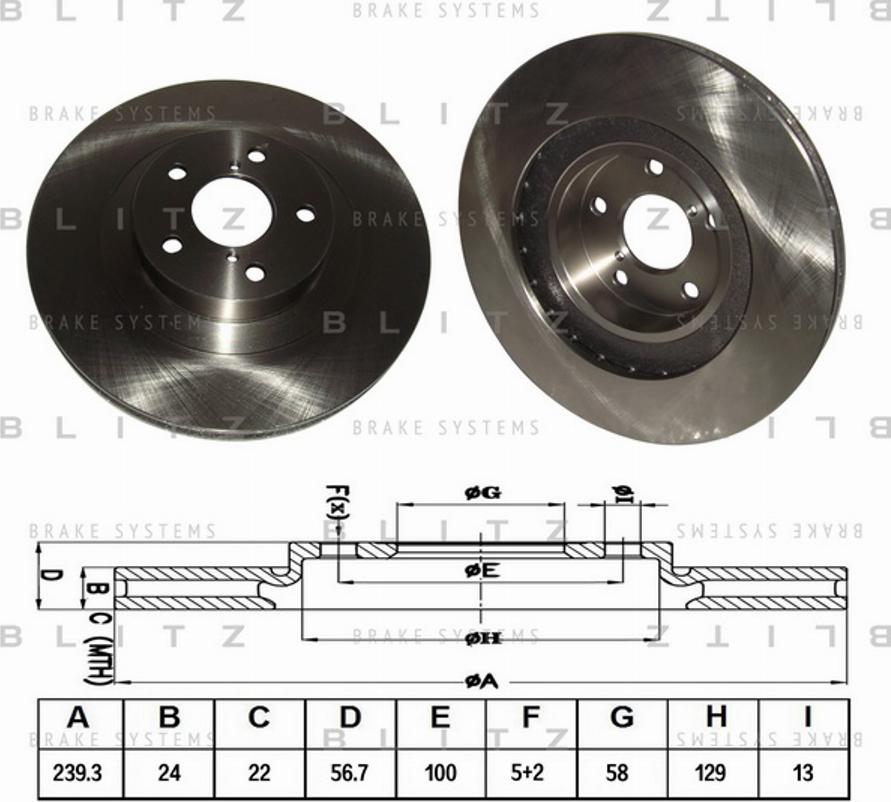 Blitz BS0166 - Brake Disc autospares.lv