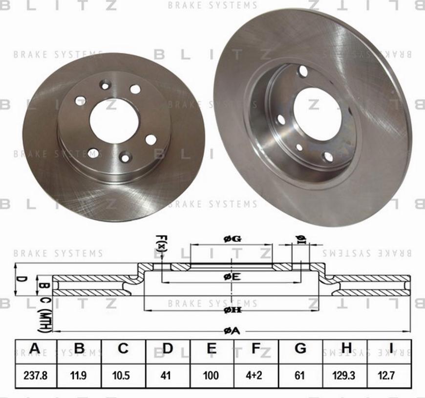 Blitz BS0104 - Brake Disc autospares.lv