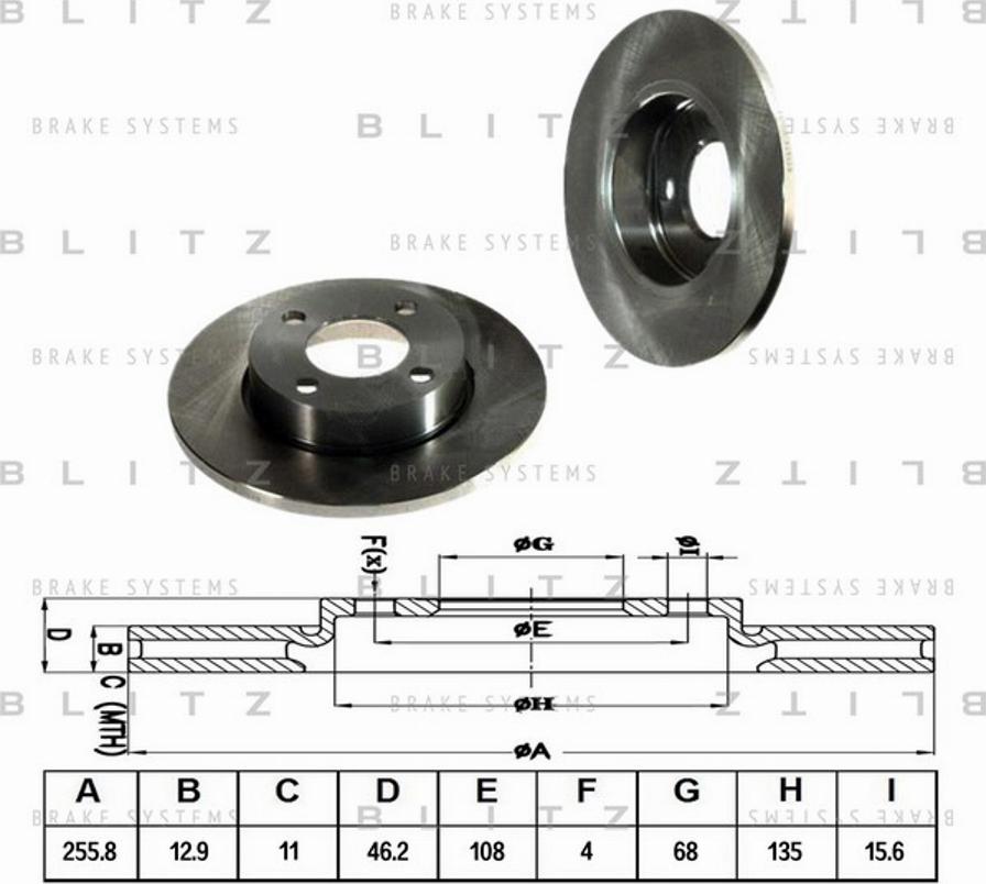 Blitz BS0100 - Brake Disc autospares.lv