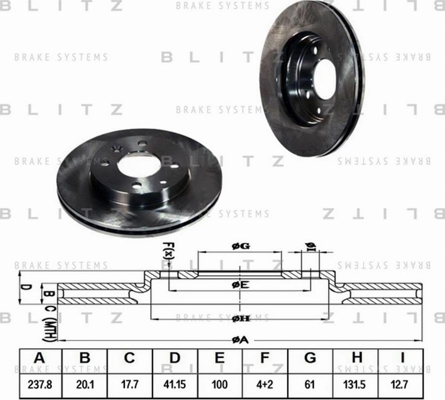 Blitz BS0108 - Brake Disc autospares.lv