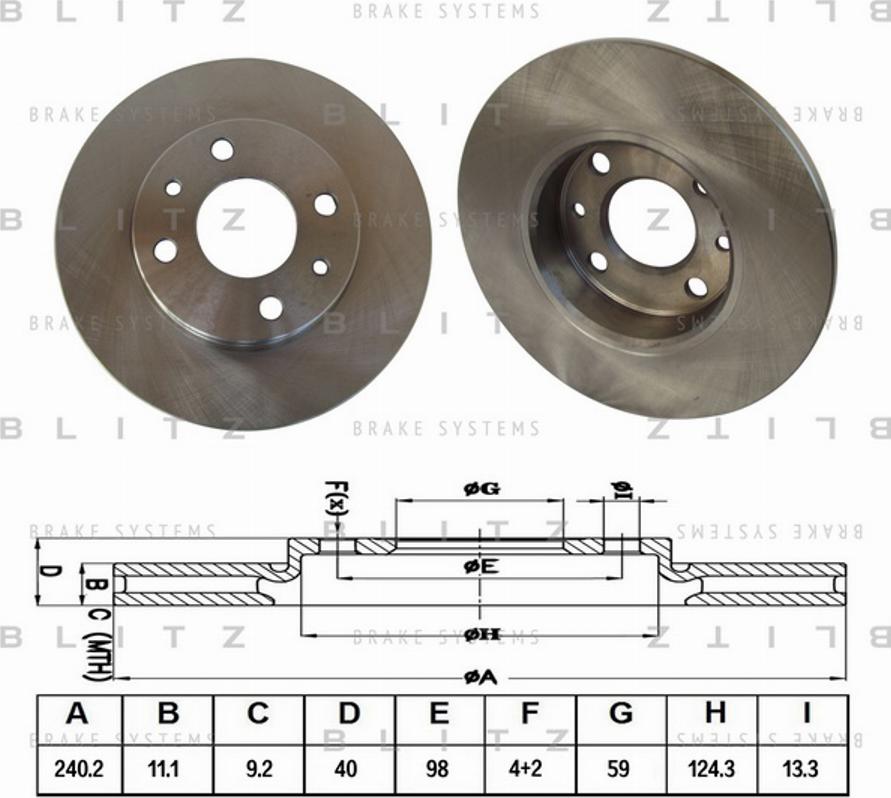 Blitz BS0115 - Brake Disc autospares.lv