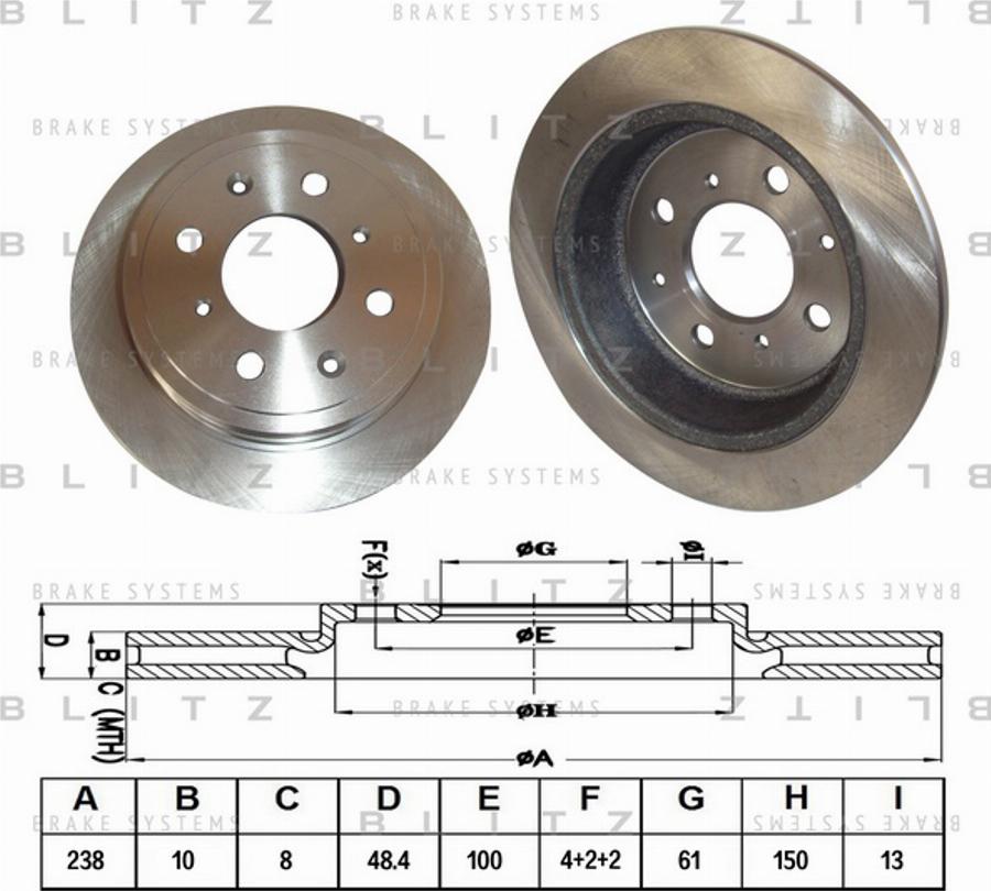 Blitz BS0116 - Brake Disc autospares.lv