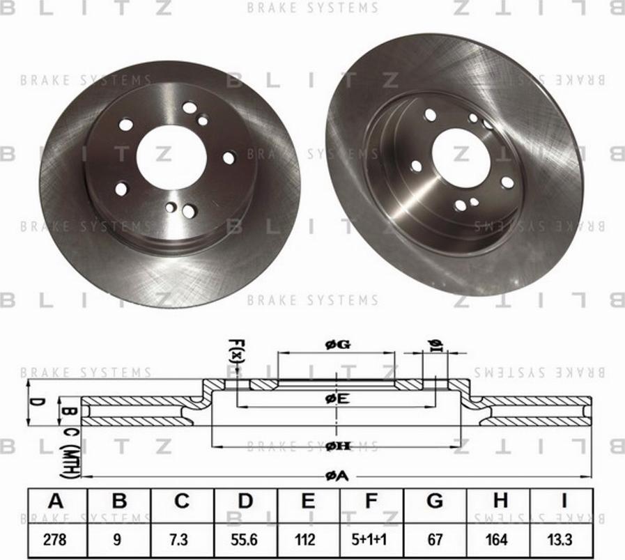 Blitz BS0111 - Brake Disc autospares.lv