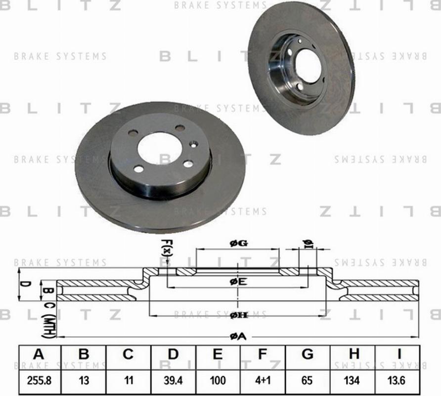 Blitz BS0113 - Brake Disc autospares.lv