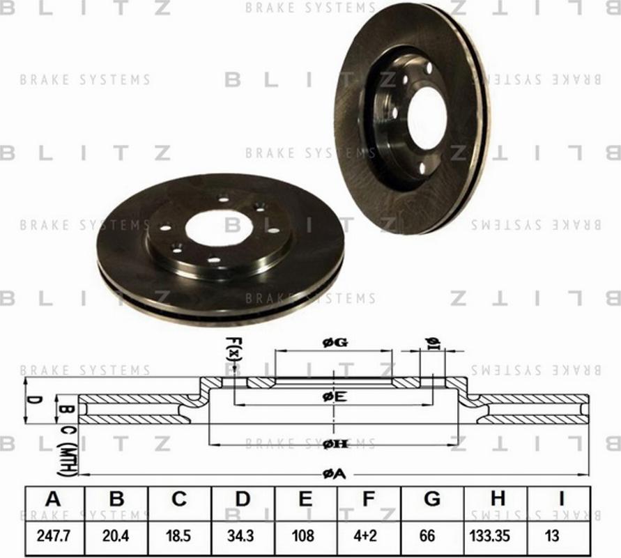 Blitz BS0117 - Brake Disc autospares.lv