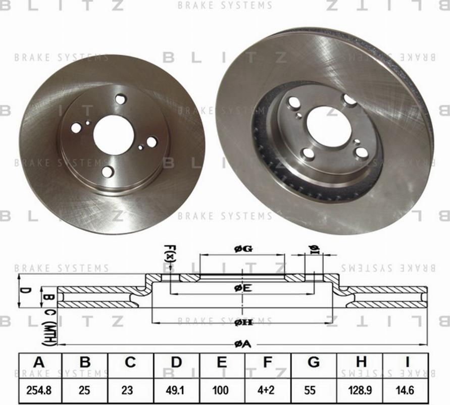 Blitz BS0180 - Brake Disc autospares.lv