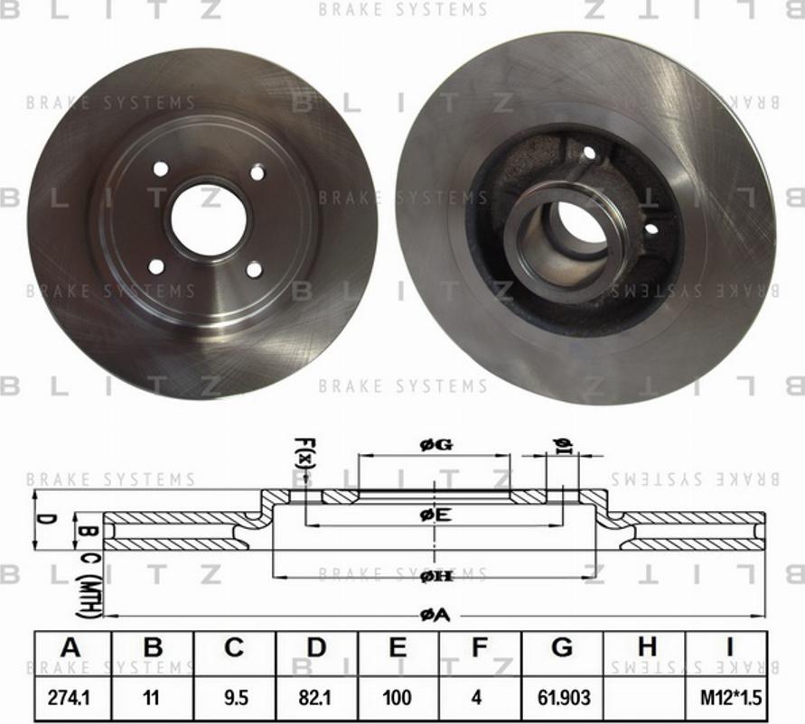 Blitz BS0188 - Brake Disc autospares.lv