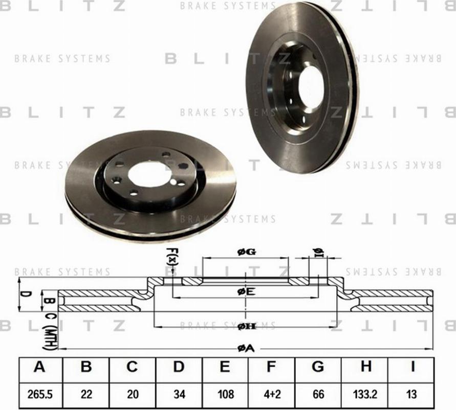 Blitz BS0135 - Brake Pad Set, disc brake autospares.lv