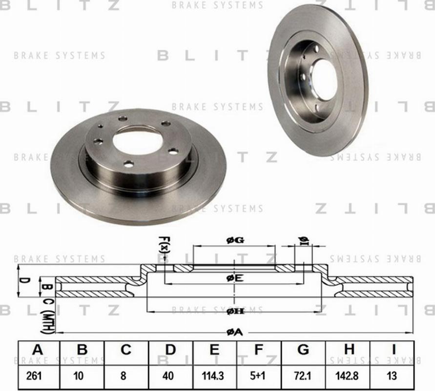 Blitz BS0138 - Brake Disc autospares.lv