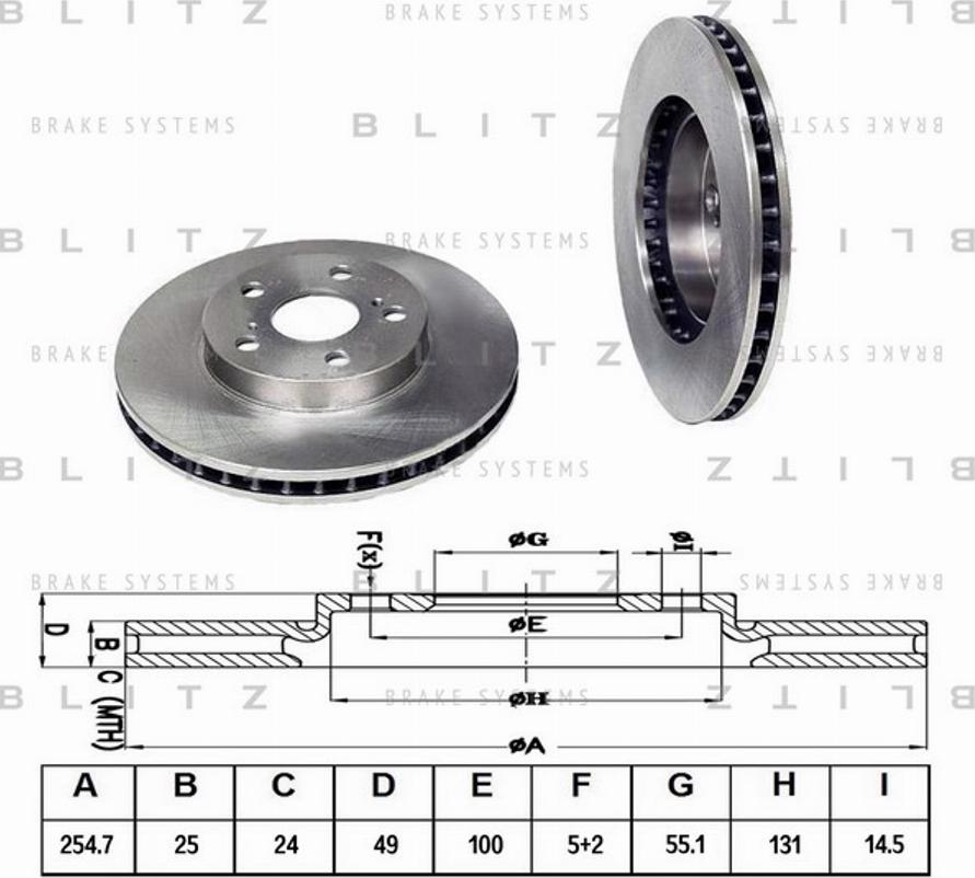 Blitz BS0133 - Brake Disc autospares.lv