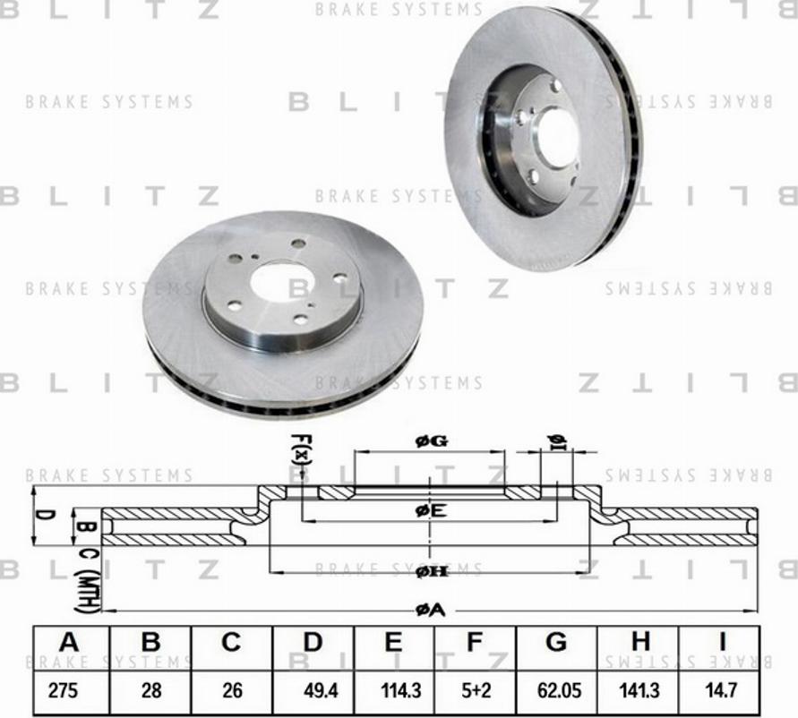 Blitz BS0137 - Brake Disc autospares.lv