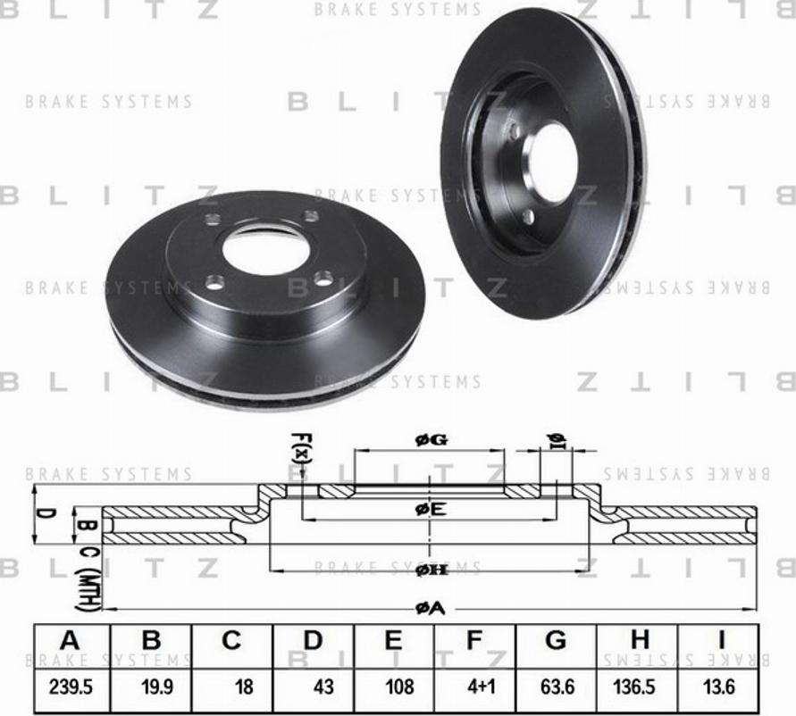 Blitz BS0125 - Brake Disc autospares.lv