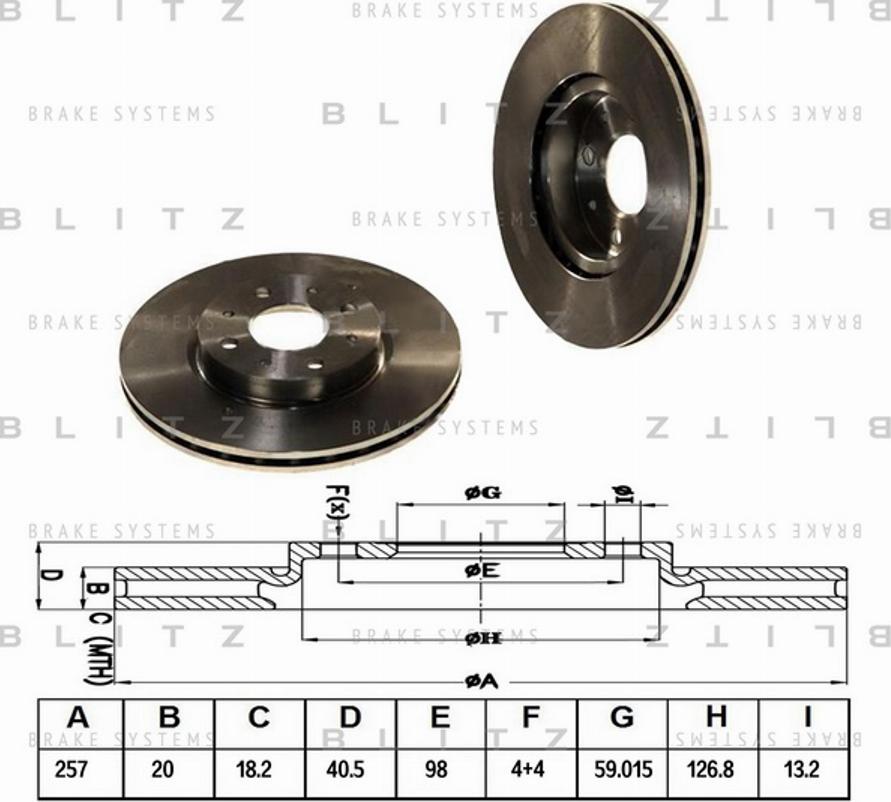 Blitz BS0126 - Brake Disc autospares.lv