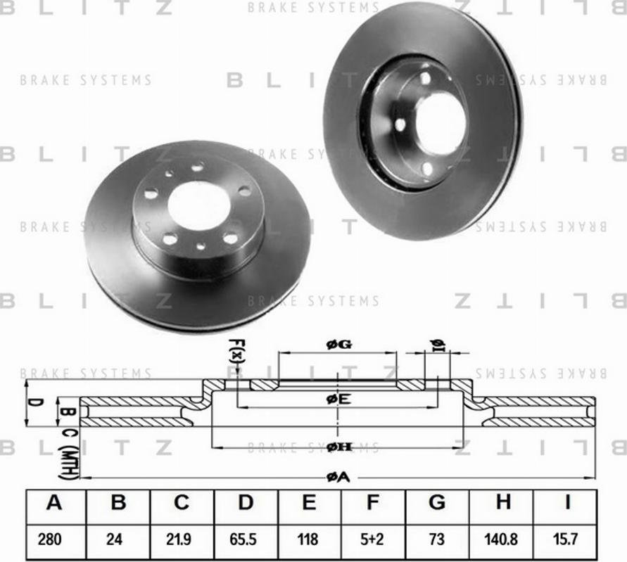 Blitz BS0120 - Brake Disc autospares.lv