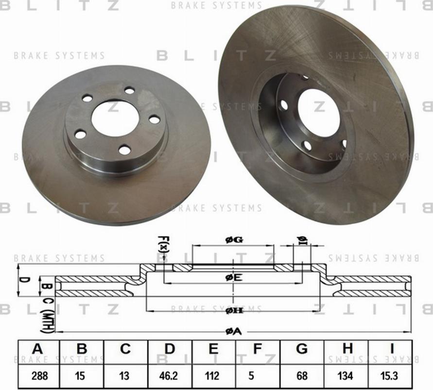 Blitz BS0128 - Brake Disc autospares.lv