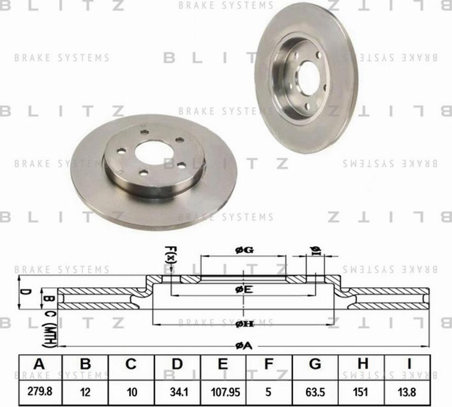 Blitz BS0177 - Brake Disc autospares.lv